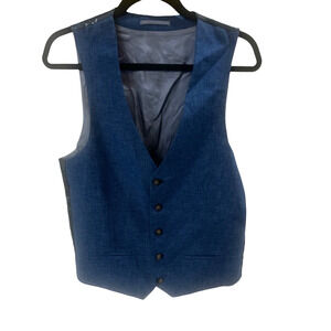River Island Blue Waistcoat Mens Vest Suit Separate Size M (40 UK) NEW